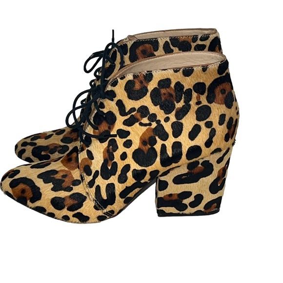 Kate Spade Roger Calf Hair Leather Bootie Size 8.5M Leopard Animal Print Cheetah - Picture 16 of 16